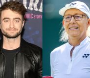 Composite image of actor Daniel Radcliffe and tennis star Martina Navratilova