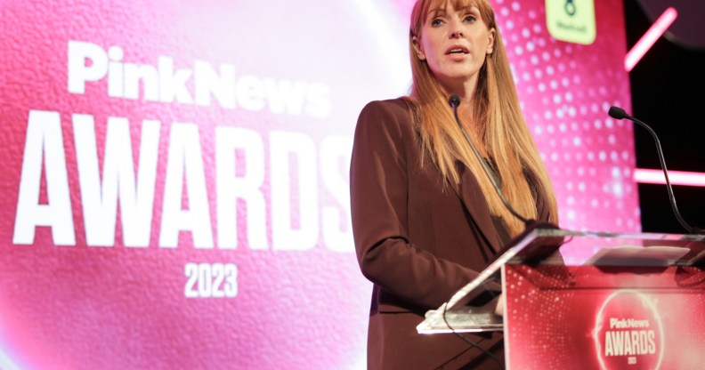 Angela Rayner at the PinkNews Awards