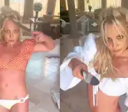 Britney Spears dancing with prop knives.