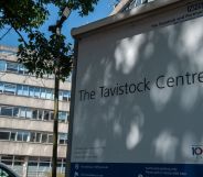 A picture of the sign outside The Tavistock Centre, which was the sole provider of gender identity services and healthcare for trans youth and children on NHS England
