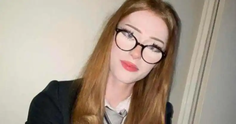 Brianna Ghey pictured in a selfie wearing her school uniform.