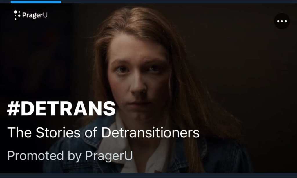 Adverts for PragerU's Detrans documentary on X