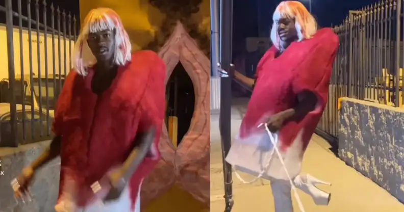 Lil Nas X dressed as a tampon