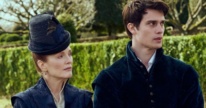 Julianne Moore and Nicholas Galitzine in the trailer for Mary & George.