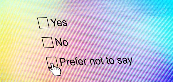 A questionnaire with the options 'Yes', 'No', and 'Prefer Not To Say' visible