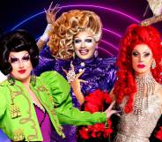 From left to right: RuPaul's Drag Race UK queens Tayce from season two, Choriza May from season three, Ginger Johnson from season five, Divina De Campo from season one and Black Peppa from season four
