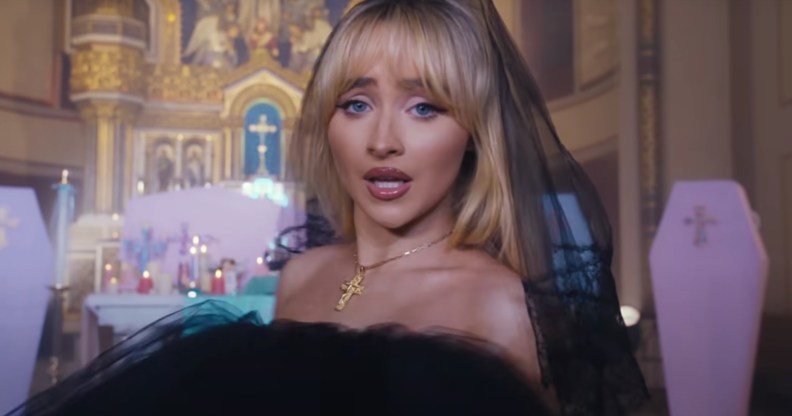 Sabrina Carpenter caused a stir with the Catholic Church with her music video Feather.