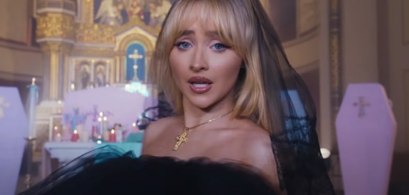 Sabrina Carpenter caused a stir with the Catholic Church with her music video Feather.
