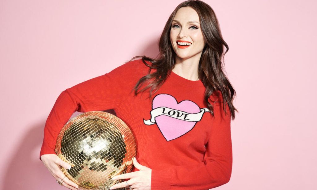 Sophie Ellis-Bextor in her Chinti & Parker jumper for Save The Children's Christmas Jumper Day.