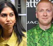 Suella Braverman pictured on the left. Joe Lycett pictured on the right.