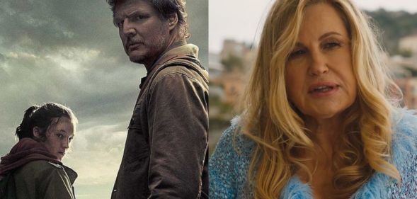 Images showing Bella Ramsey and Pedro Pascal in The Last of Us and Jennifer Coolidge in The White Lotus.