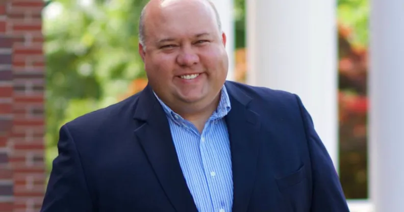 Alabama mayor FL 'Bubba' Copeland wears a blue button up shirt and dark blue shirt. Copeland died just days after a conservative news blog posted about the mayor's online persona that was trans