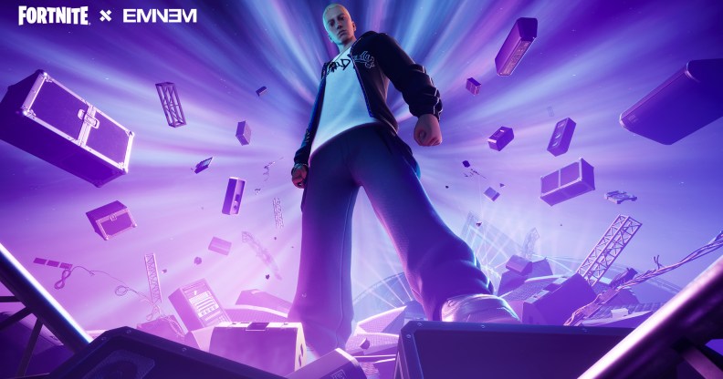 A digitised version of the Rapper Eminem, starring in the upcoming Fortnite event The Big Bang