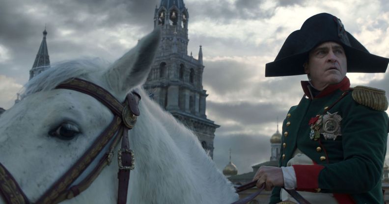 Joaquin Phoenix as Napoleon in Ridley Scott's new film.