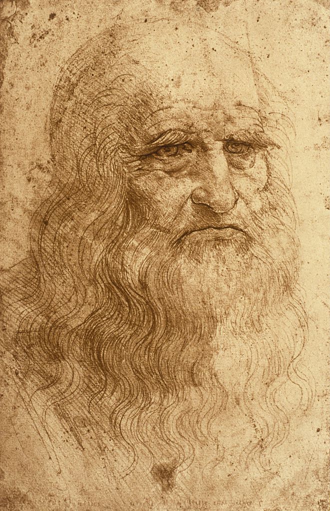 A self-portrait of Leonardo da Vinci. 