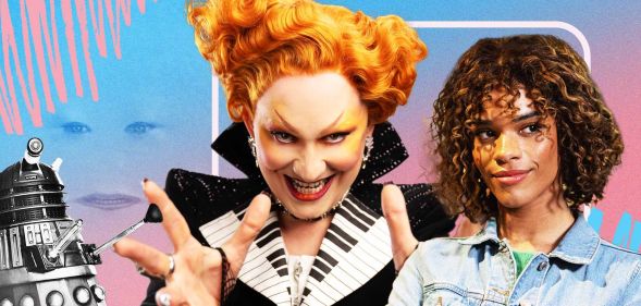 A Dalek, Jinkx Monsoon and Yasmin Finney