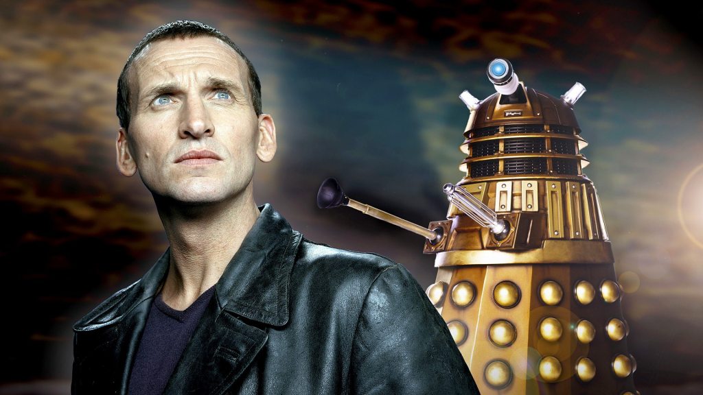 Christopher Eccleston with a Dalek.