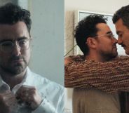 Dan Levy (left) and Luke Evans (right) play partners in Netflix film Good Grief