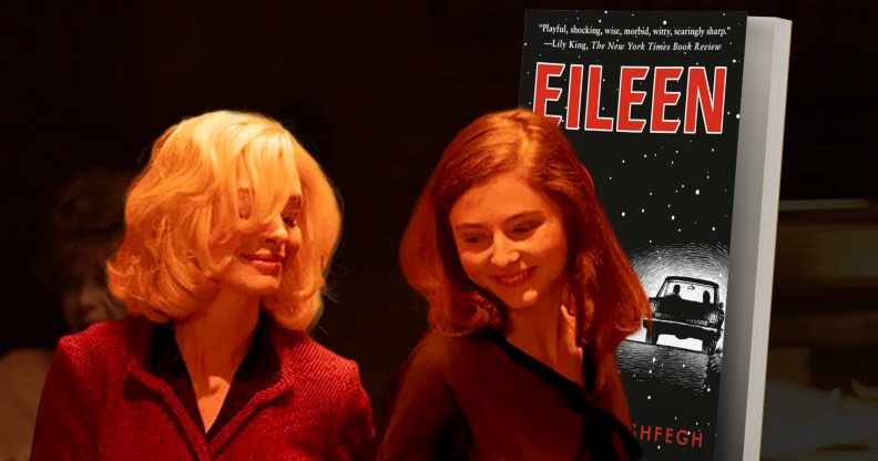 Anne Hathaway and Thomasin McKenzie in Eileen.