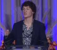 Zander Moricz during the 2022 Spirit of Matthew Award.