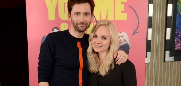 David Tennant with his arm around wife Georgia Tennant