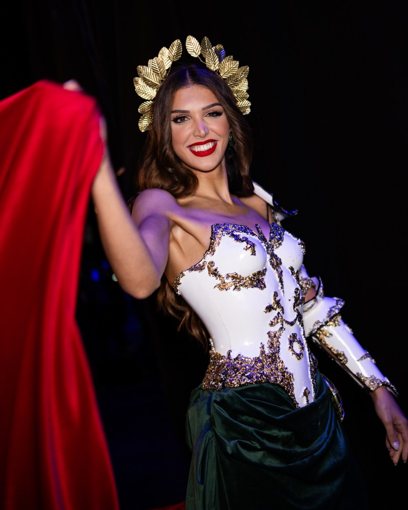 Marina Machete in her national costume at the 2023 Miss Universe competition in El Salvador. 