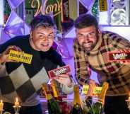 Married couple Michael and Paul Fenning have put on a festive Wonka display at their Doncaster home.