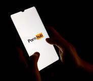Stock image of the PornHub app on a phone