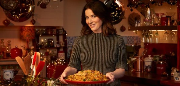 Nigella Lawson poses with some delicious festive treats as part of her Amsterdam-set Christmas cookery special.