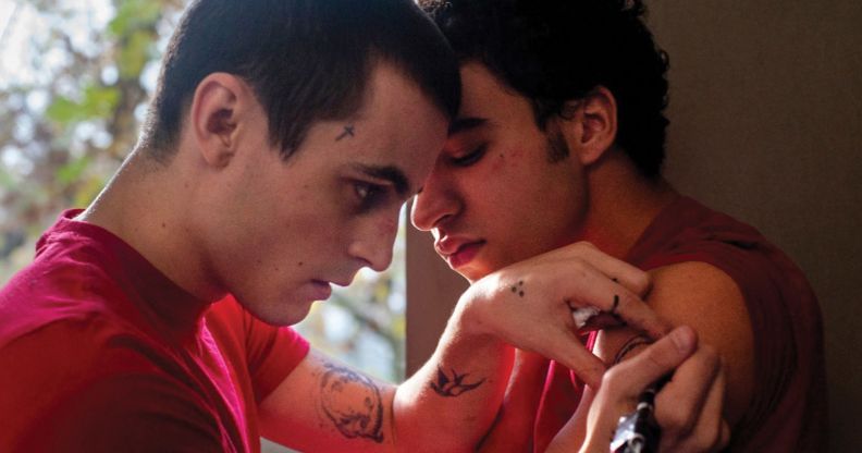 William (Julien De Saint Jean) and Joe (Khalil Ben Gharbia) in Zeno Graton's queer film The Lost Boys. (Kris De Witte)