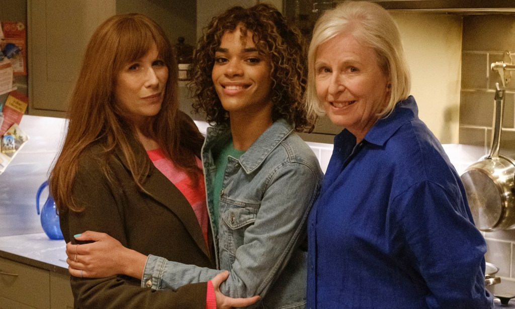 Yasmin Finney with onscreen mum and grandma.