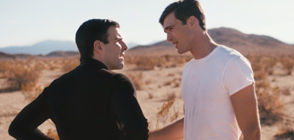 Zachary Quinto (L) stars opposite Jacob Elordi (R) in thriller He Went That Way.