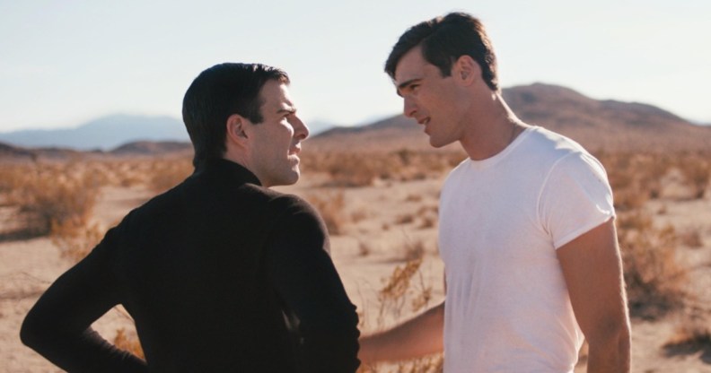 Zachary Quinto (L) stars opposite Jacob Elordi (R) in thriller He Went That Way.