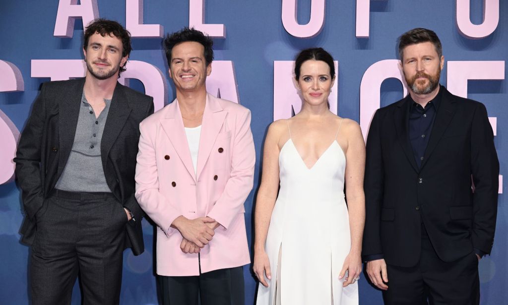Paul Mescal, Andrew Scott, Claire Foy and director Andrew Haigh at a screening of All of Us Strangers. (Getty)