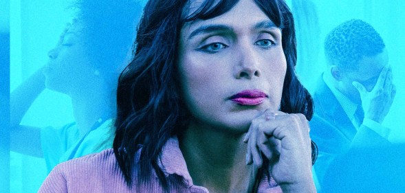 This is a creative image of 3 sad looking people.