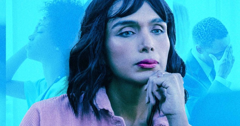 This is a creative image of 3 sad looking people.