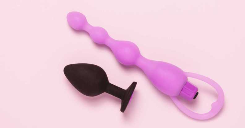 Butt plugs on a pink background.