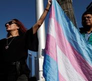 Members of the LGBTQ+ community take part in a protest following the murder of a trans activist in Mexico