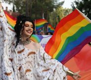 Cypriot drag queen Aphrodite leads a Pride parade in Cyprus in 2023