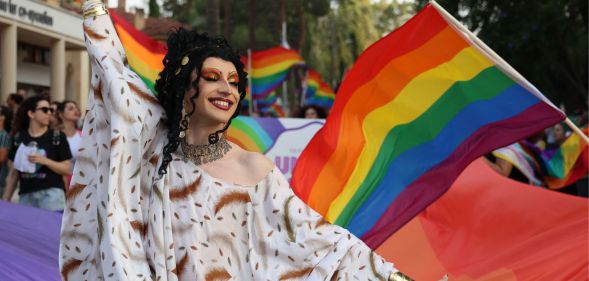 Cypriot drag queen Aphrodite leads a Pride parade in Cyprus in 2023