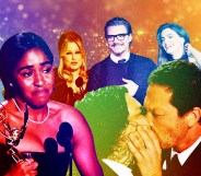 Left-right: Ayo Edebiri, Jennifer Coolidge, Pedro Pascal and Lux Pascal, along with The Bear stars Ebon Moss-Bachrach and Matty Matheson kissing at the 2024 Emmy Awards