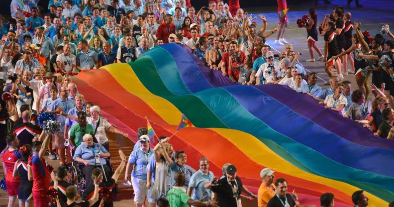 A view of the opening ceremony of the Gay Games 2014 at Quicken Loans Arena on August 9, 2014 in Cleveland, Ohio. Liverpool, UK is now in the running to host the 2030 games.