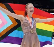 Glenn is the first openly LGBTQ+ woman to win. (Matthew Stockman/Getty Images) 