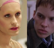 Jared Leto in Dallas Buyers Club and Hilary Swank in Boys Don't Cry playing trans characters for which they won Oscars.