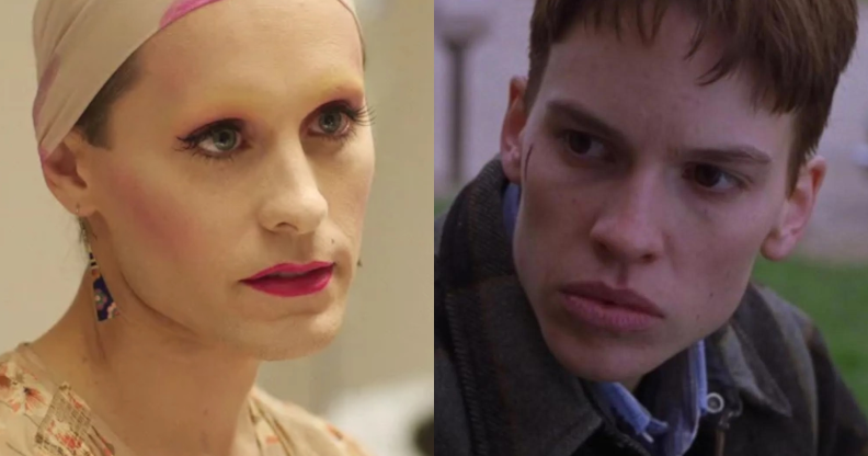 Jared Leto in Dallas Buyers Club and Hilary Swank in Boys Don't Cry playing trans characters for which they won Oscars.