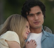 Julianne Moore and Charles Melton in May December.