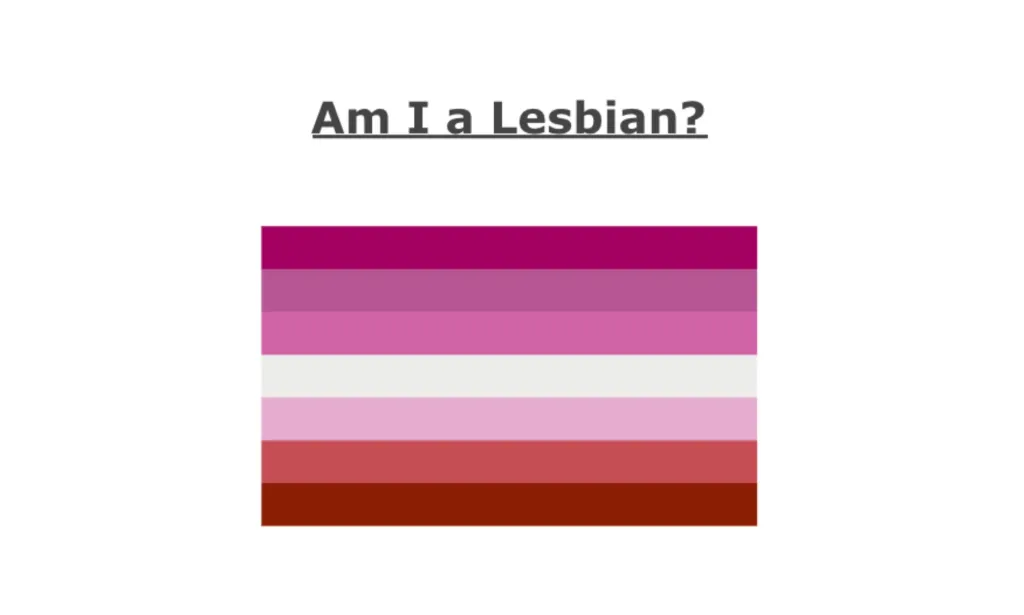 Screenshot of Lesbian Masterdoc with the title 'Am I a Lesbian' and the Lesbian flag underneath on a white background