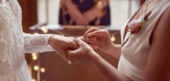 Lesbian couple getting married