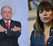 Mexican President Andres Manuel Lopez Obrador and trans legislator Salma Luevano