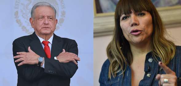 Mexican President Andres Manuel Lopez Obrador and trans legislator Salma Luevano
